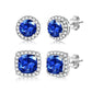 18K Gold Plated Halo Stud Earrings 925 Sterling Silver Cubic Zirconia Stud Earrings Round Square Diamonique Stud Earrings Set for Women Men
