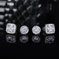18K Gold Plated Halo Stud Earrings 925 Sterling Silver Cubic Zirconia Stud Earrings Round Square Diamonique Stud Earrings Set for Women Men