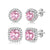18K Gold Plated Halo Stud Earrings 925 Sterling Silver Cubic Zirconia Stud Earrings Round Square Diamonique Stud Earrings Set for Women Men